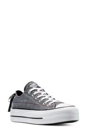 Converse Chuck Taylor All Star Lift Plaid Low Top Platform Sneaker in Black/white/black at Nordstrom Rack, Size 6.5