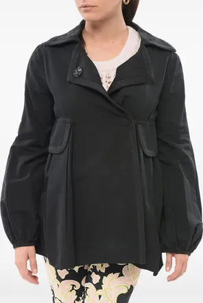 Giambattista Valli double-breasted draped jacket - women - Linen/Flax/Cotton - 44 - Black