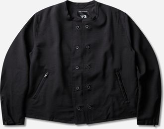 Yohji Yamamoto Men s Sport Uniform Adaptive Collarless Blouson Black