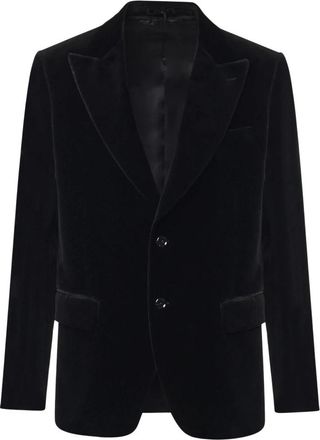 Lardini Enkelrij broek fluwelen blazer - Heren - Blazers - Zwart - L - Katoen - Jassen