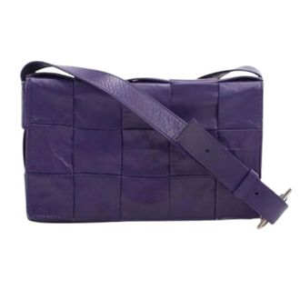 Bottega Veneta Pre-owned Vintage Schoudertas - Dames - Pre-owned - Paars - Maat: ONE Size Leer