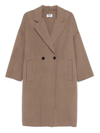 Betta Corradi double-breasted coat - women - Wool/Polyamide - S - Neutrals