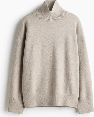 H&M Oversized Pullover mit Turtleneck - Brown