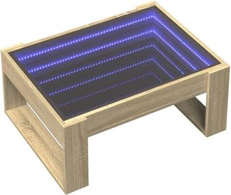 vidaXL Vidaxl - Mesa De Centro Con Infinity Led Roble Sonoma 70x53x30 Cm