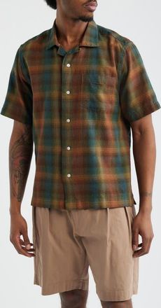 Service Works Plaid Resort Shirt in Brown at Nordstrom, Size Xx-Large