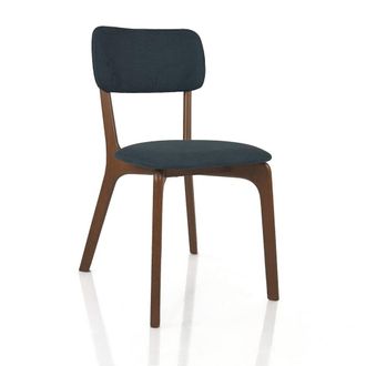 Oresteluchetta Set 2 sillas madera nogal y tela gris H78 L45 P51 cm