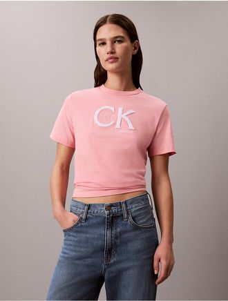 Calvin Klein Jeans Calvin Klein Womens NYC Monogram Graphic Classic T-Shirt - Pink - XL