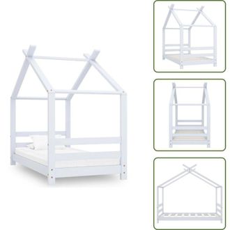 vidaXL Casa giochi per bambini - vidaXL Giroletto per Bambini Bianco in Massello di Pino 70x140 cm - Letto in legno