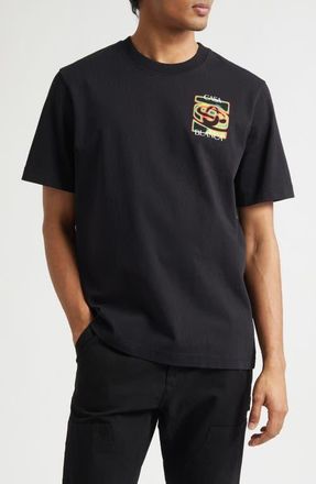 Casablanca Heat Map Organic Cotton Graphic T-Shirt in Heat Map - Black at Nordstrom, Size X-Large