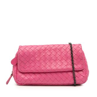 Bottega Veneta Tweedelige Mini Nappa Intrecciato Uitbreidbare Ketting Flap Crossbody