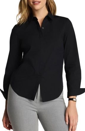 Spanx No Gape Shirt in Classic Black at Nordstrom, Size X-Small