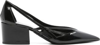 Prada Black Leather Cut-out Pumps