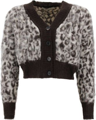 D.exterior D. Exterior Short Animal Print Cardigan