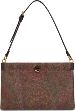 Etro Tassen, Dames, Bruin, ONE Size, Katoen, Donkerbruin Paisley Patroon Schoudertas
