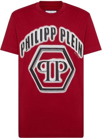 Philipp Plein logo-print cotton T-shirt - men - Cotton - XXXL - Red
