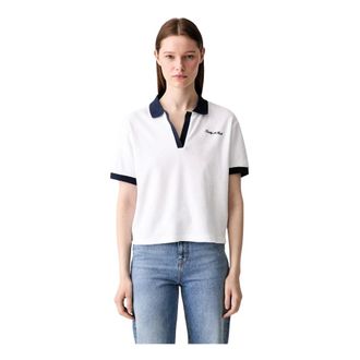 Sporty & Rich Polo Logo Signature en Terry - Tops - Mujer - Blanco - L