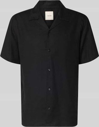 Calvin Klein Regular Fit Freizeithemd aus Leinen-Lyocell-Mix in Black, Gr&ouml;&szlig;e XXL