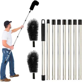 OEM Cepillo Para Limpiar Canalones De 3,1 M, P&eacute;rtiga Telesc&oacute;pica Para Limpieza, Cepillo Telesc&oacute;pico Para Tejados Con Mango Extensible, Escoba Telesc&oacute;pica 