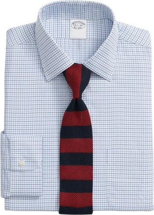 Brooks Brothers Regular Fit Non-Iron Performance Shirt met Ainsley Kraag - Heren - Overhemden - Blauw - Maat: XS Katoen