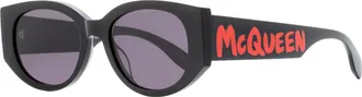 Alexander McQueen AM0330S Graffiti Logo Sunglasses - Black