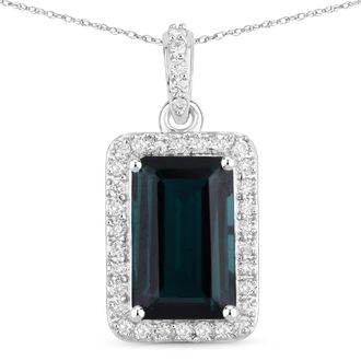 Diana M. Jewels Green Tourmaline Octagon 11.20x7mm ( Height: 4.30mm ) ( C to C: 12.30mm ) - 1Pc + White Diamond F/C Round 1.20mm( SI-2/HI ) - 33Pcs + White Diamond F/