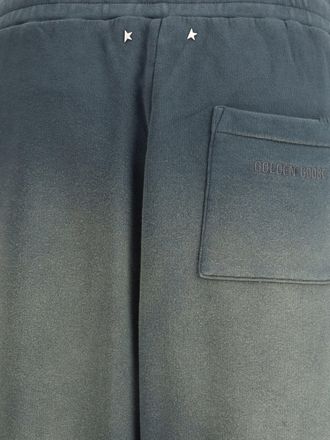 Golden Goose Womens Sweatpants Bleached Washed Black Cotton Trousers