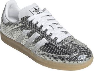 adidas Gender Inclusive Samba OG Sneaker in Silver Metallic/White at Nordstrom, Size 7.5 Womens