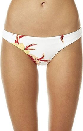 Somedays Lovin Zinnia Floral Stretch Bikini Bottom Swimsuit In White