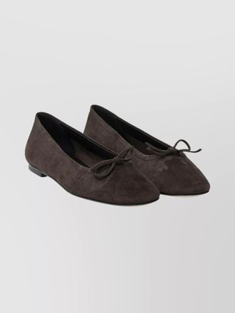 Aeyde suede ballerina shoes bow detail