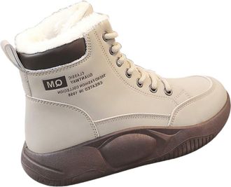 Generic Warm Snow Boots for Women Boots Soft and Comfortable Can Adapt To The Cold and Harsh Environment Mid Calf Lace Up Boots Women (Khaki, 4.5)