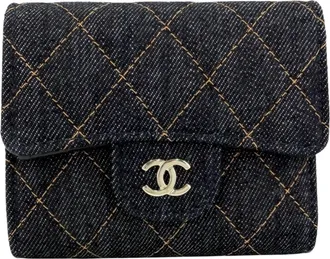 Chanel Navy Denim Wallet (Bi-Fold) (Pre-Owned)