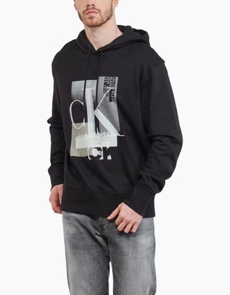 Calvin Klein Mens Calvin Klein Mens Hoodies Classic Hooded - Black - Size: 42