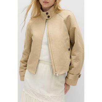 M&S Collection Stand Collar Jacket in Brown at Nordstrom, Size 16