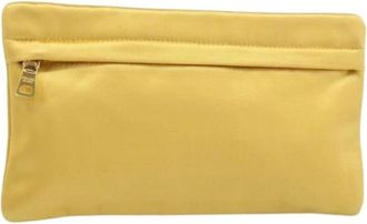 Prada Pre-owned Clutches, female, Yellow, Size: ONE SIZE Pre-owned Satin Clutch