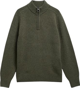 Barbour Newtown Half-Zip Jumper - Heren - Truien - Groen - Maat: L Wol