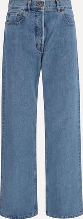 Thom Browne Straight-leg selvedge cotton Jeans with adjustable back strap Female 40