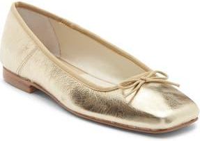 Dolce Vita Anisa Square Toe Flat in Gold Distressed at Nordstrom Rack, Size 10.5