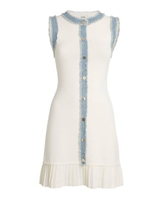 Sandro Paris Denim-Trim Mini Dress Size S