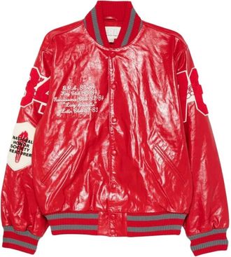 ERL Giacca Varsity in Pelle - - Jackets - Uomo - Rosso - M