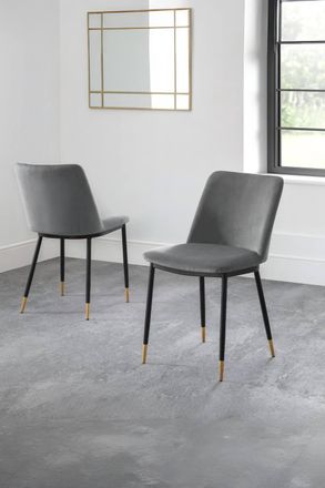 Julian Bowen Delaunay Upholstered Dining Chair (Set of 2) in Grey