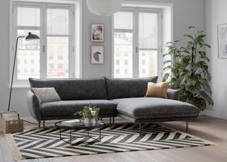 ANDAS Ecksofa »Stine L-Form« Besonderes Design durch Kissenoptik und Keder, by Morten Georgsen