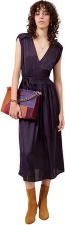 Sessun Getailleerde Lange Jurk Lavinia - Dames - Casual kleedjes - Veelkleurig - M - Leer - Kleedjes