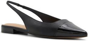 Aldo Fleure Slingback Pointed Cap Toe Flat in Black at Nordstrom Rack, Size 6.5