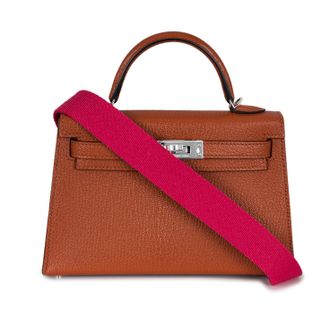 Herm&egrave;s Herm&egrave;s Cuivre Ch&egrave;vre Mysore Leather Mini Kelly with Palladium Hardware