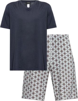 Hanro Nachtkleding, Heren, Blauw, L, Katoen, Nacht & Dag Pyjamaset met korte mouwen