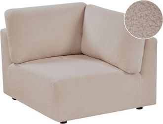 Beliani Left-Hand Corner 1-Seat Beige Boucle Upholstered Modul Section KIVVIK