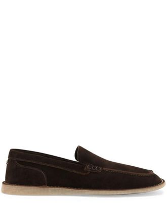 Dolce & Gabbana Dark Brown Slip On Loafers