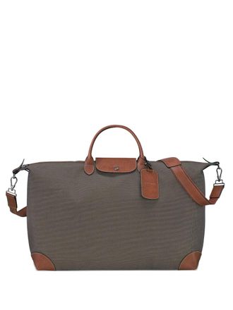 Longchamp XL Boxford travel bag - unisex - Recycled Polyester/Calf Leather/Recycled Polyester - One Size - Brown