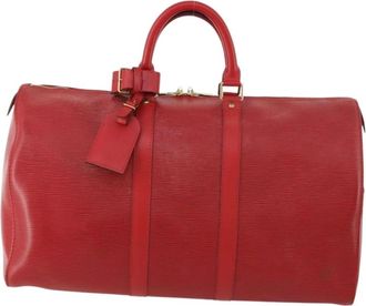 Louis Vuitton Pre-owned Weekend Bags, female, Red, Size: ONE SIZE Pre-owned Vintage Leather Travel Bag