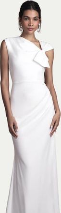 Coast Bow Detail Crepe Wedding Dress in Ivory at Nordstrom, Size 10